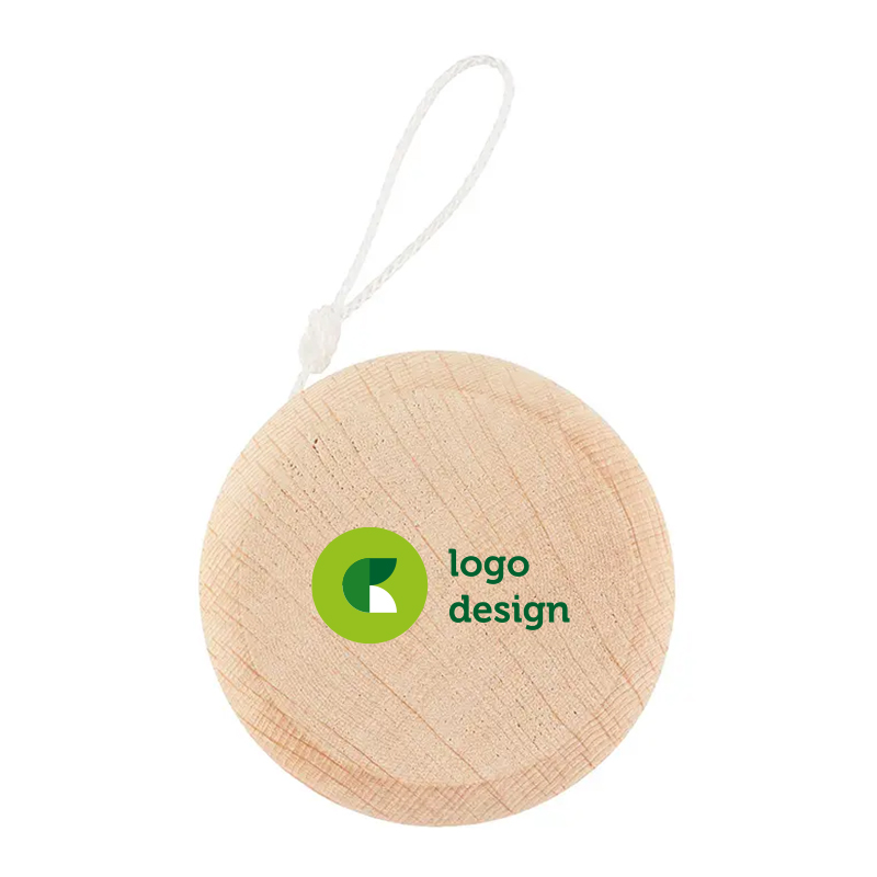 FSC wooden spinning top printed